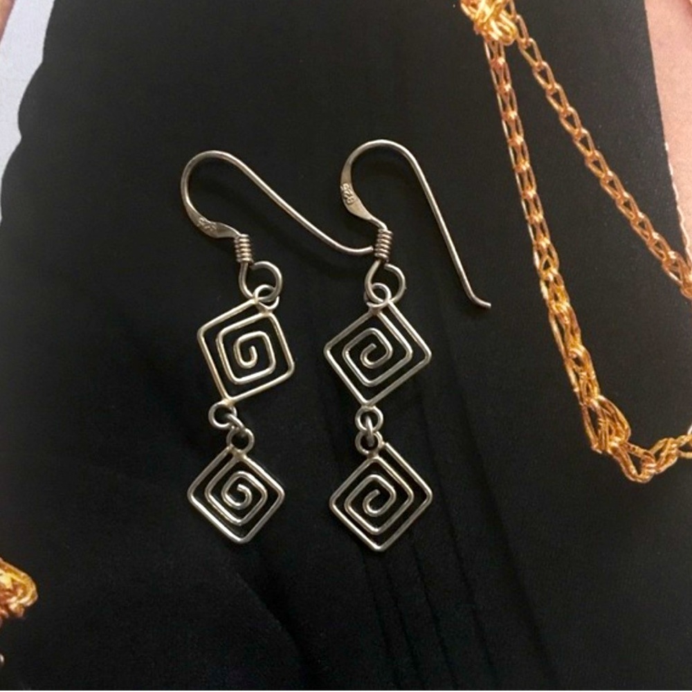 Sterling Silver Spiral Hook Earrings